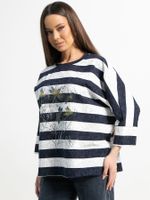 Блуза Серебряный полет (бело-синяя) Б15287-18М LT Collection
