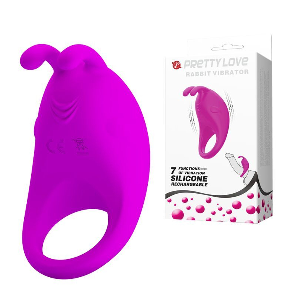 Лиловое эрекционное кольцо с вибрацией Rabbit Vibrator (Цвет: лиловый)