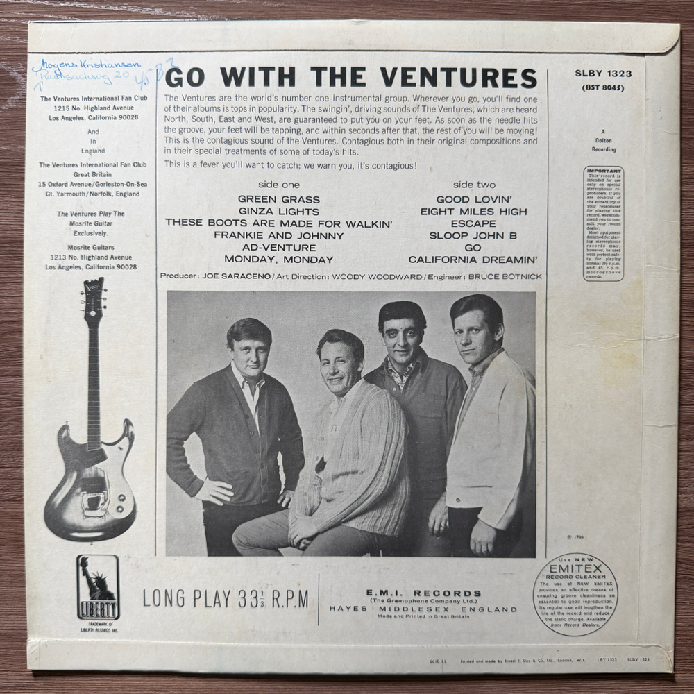 The Ventures ‎– Go With The Ventures (Англия 1966г.)