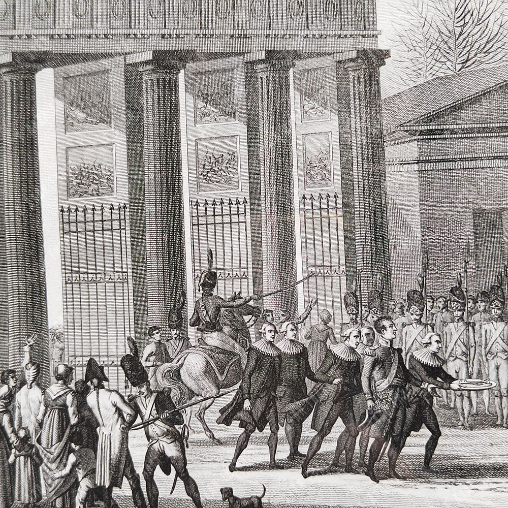 Бовине Эд. Вступление французов в Берлин по ориг. Свебаха. Гравюра. 1834 г.