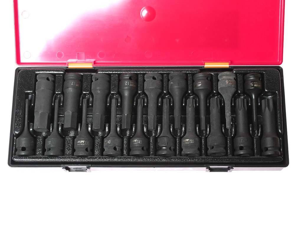 Набор головок торцевых 1/2" TORX,HEX ударных 19 предметов в кейсе JTC