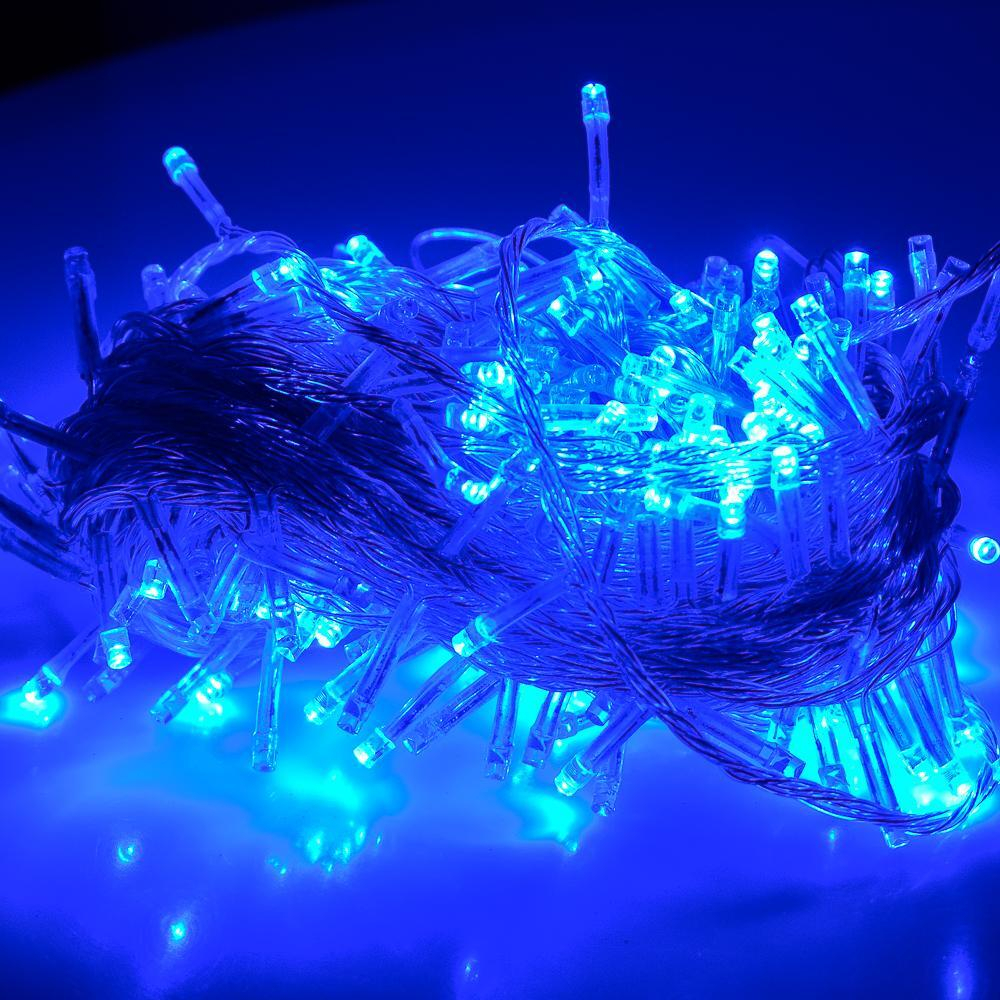 Гирлянда электрическая 26м синяя LED300, коробка