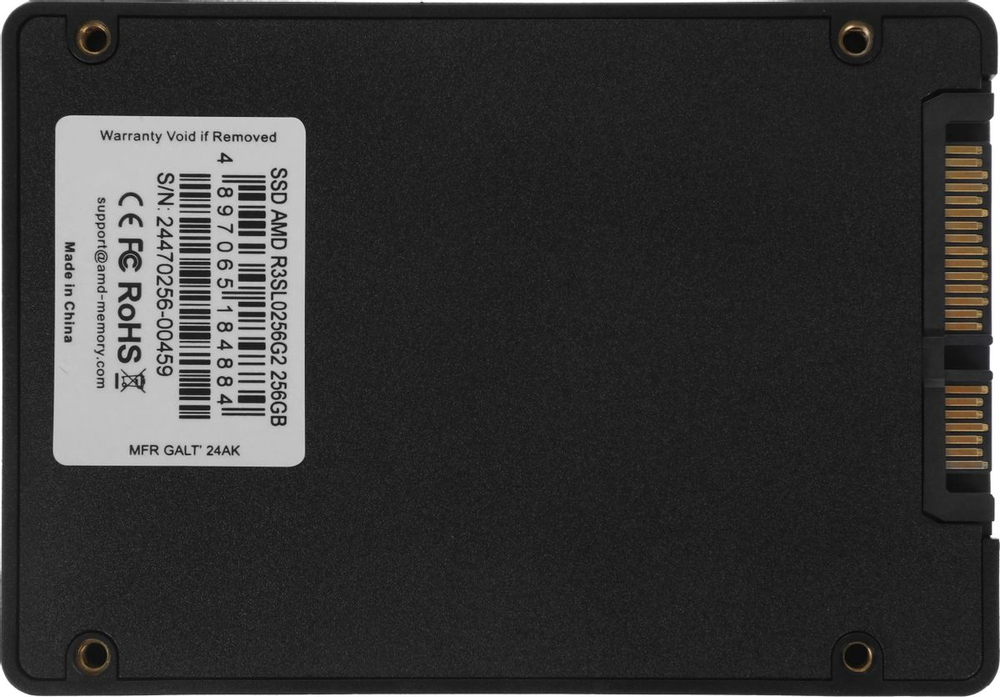 SSD AMD Radeon R3 256Гб, 2.5", SATA3, Retail, Чтение:530мб/с, Запись:450мб/с, радиатор (R3SL0256G2)