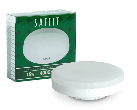 Лампа cветодиодная GX53 15Вт SAFFIT 4000K белый свет SBGX5315