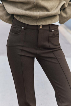 ZARA БРЮКИ FLARED, ТЕМНЫЙ ХАКИ