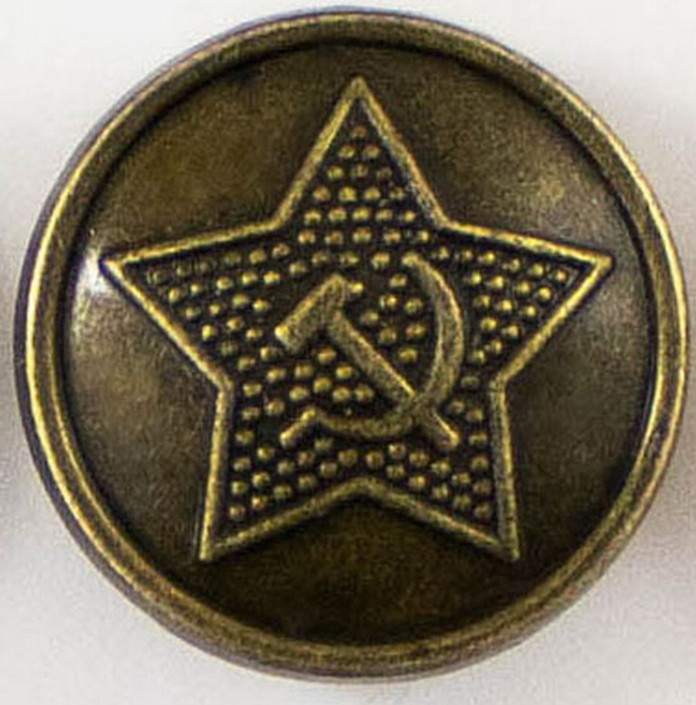пуговица бронза 15мм/24L метал, матовая, рис звезда, на ножке, ME353