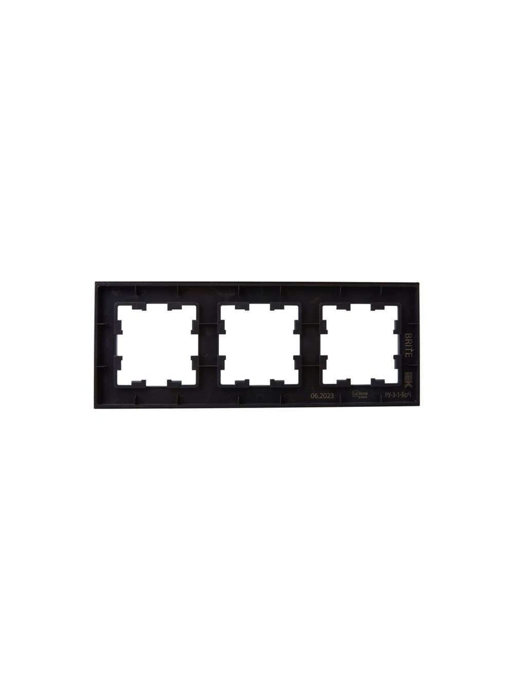 Рамка 3-м BRITE РУ-3-1-БрЧ металл черн. IEK BR-M32-M-K02