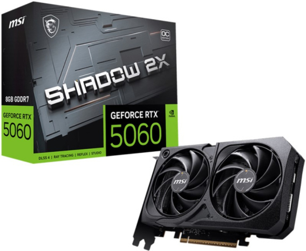 Видеокарта MSI GeForce RTX 5060 SHADOW 2X OC (RTX 5060 8G SHADOW 2X OC)