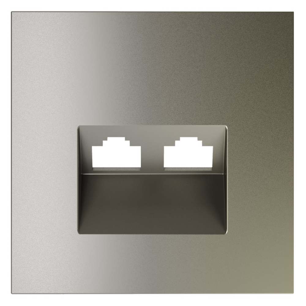 Накладка для розетки компьютерной двойной RJ45+RJ45 кат.6, S70 (шелк)