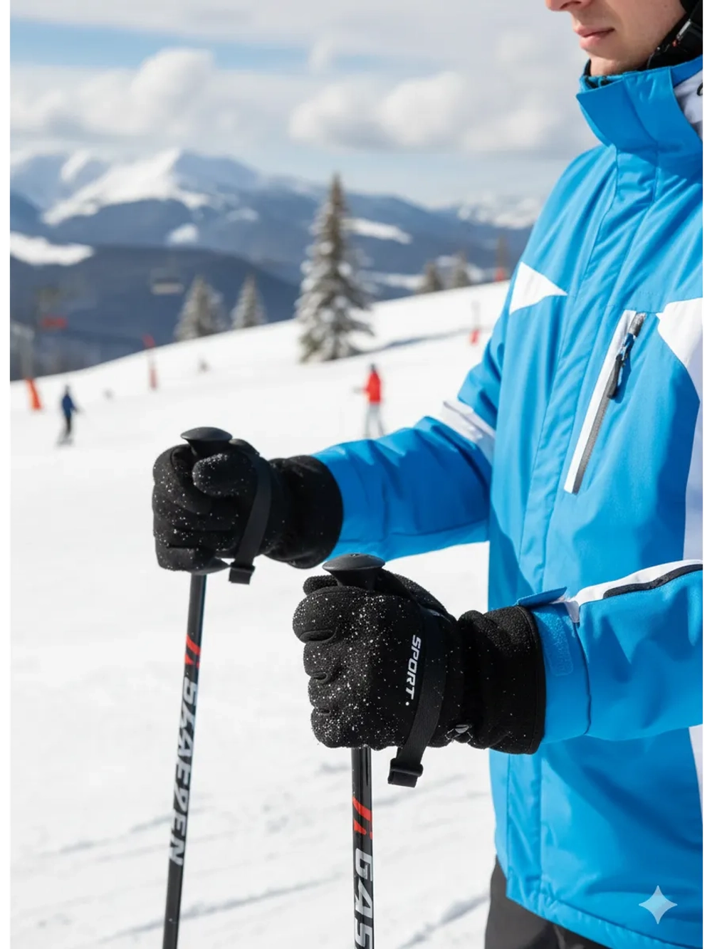 Перчатки зимние флисовые SPORT тёплые лёгкие для спорта