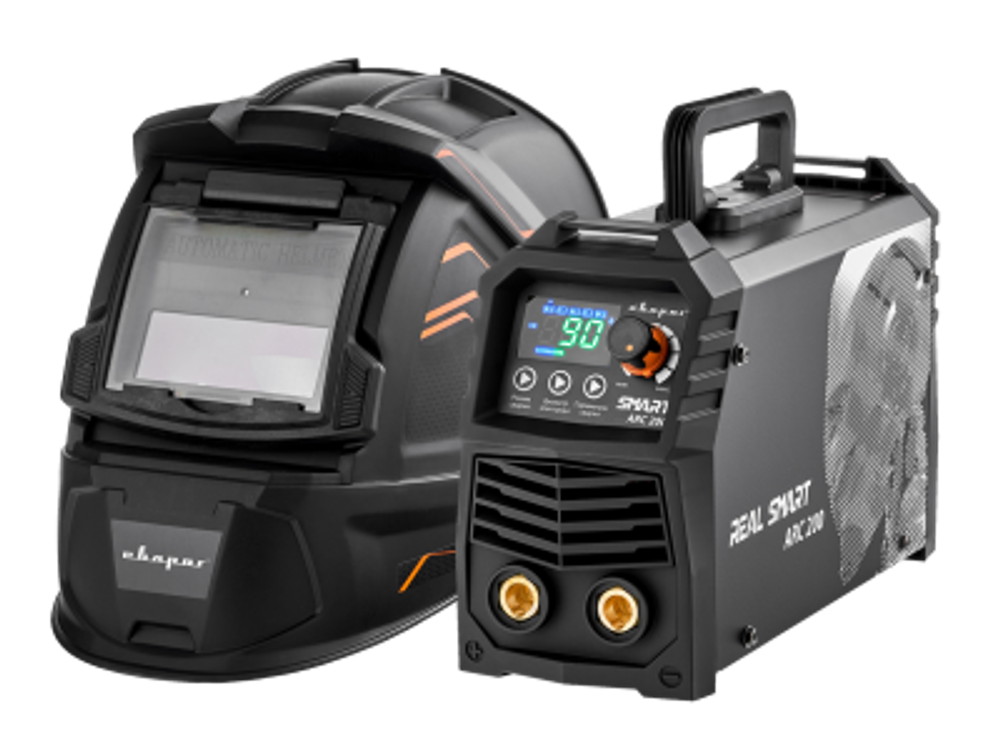 Инвертор сварочный ARC 200 "REAL SMART" (Z28303) Black (маска+краги)