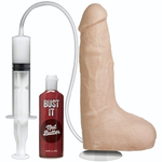 Телесный фаллоимитатор с имитацией семяизвержения Bust It Squirting Realistic Cock - 23,36 см. (Цвет: телесный)