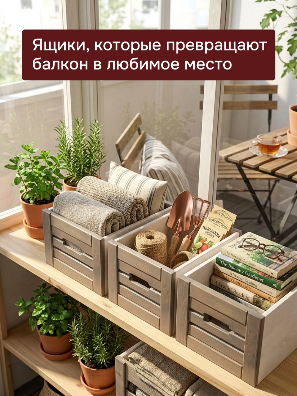 Ящик для хранения, 26х30х20, Венеция, деревянный, книг, для ванной, массив сосны, 3 шт., белый / серый, Dipriz