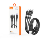 Кабель 3-in-1 Mietubl MTB-DCODT03 MicroUSB+Lightning+Type-C 66W 3A 1.2м Nylon Black