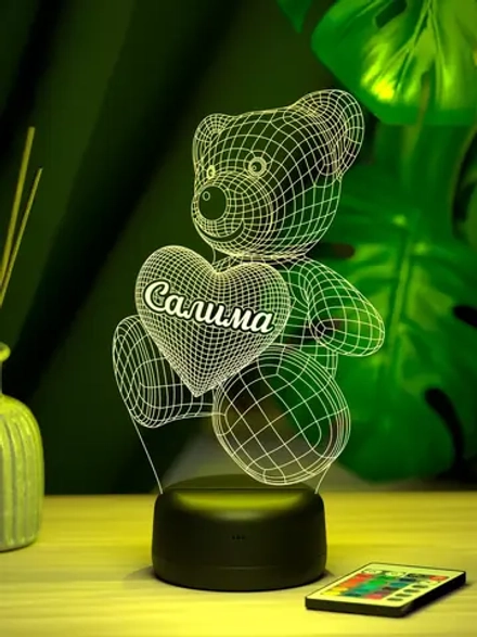 Ночник "Мишка с именем Салима" - подарок девочке