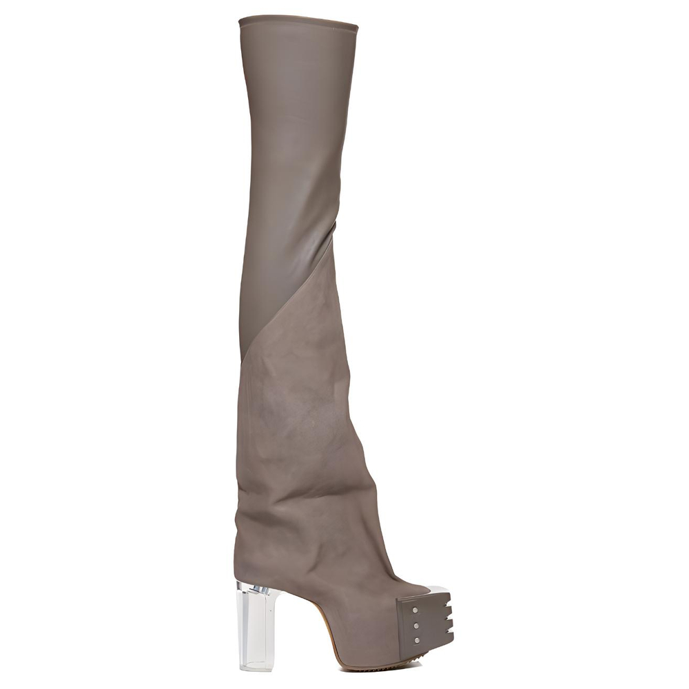 RICK OWENS/RO Over the knee Boots 12cm Women"s Gray
