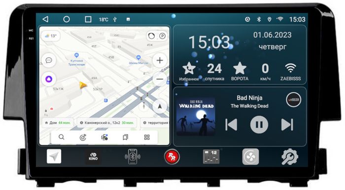Магнитола для Honda Civic 10 2015-2021 - RedPower 232 Android 10, Быстрая, QLED+2K, CarPlay, SIM-слот