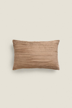 ZARA HOME ЧЕХОЛ ДЛЯ ДЕКОРАТИВНОЙ ПОДУШКИ С ТИСНЕНИЕМ В ПОЛОСКУ, СВЕТЛО-БЕЖЕВЫЙ