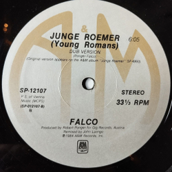Винтажная виниловая пластинка LP Falco Junge Roemer (Specially Remixed Version) Maxi Single (USA 1984)