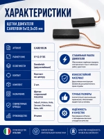 Щетки двигателя 5х12,5х35 мм (двухслойные), 2 шт. CAR010UN
