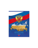 Тетрадь 48 листов в клетку "Россия"- (с гимном) 5 диз.в блоке скругл.углы