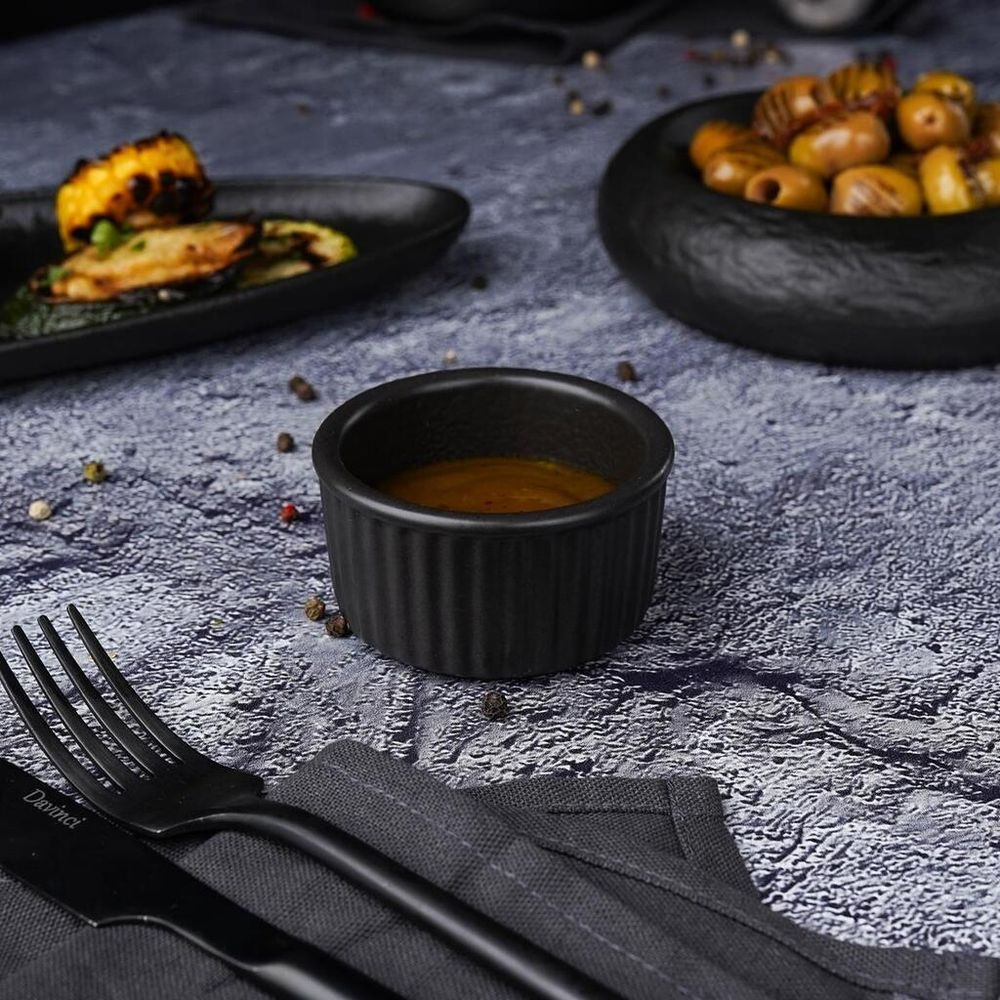 Соусник 90 мл d 7 см h4 см круглый фарфор Рамекин Black Raw Stellar P.L. Proff Cuisine [12]