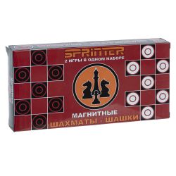 GAEM Игра настольная магнитная 2 в 1 (шахматы, шашки), L26,5 W13,5 H3,5 см