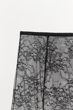 ZARA ДЛИННАЯ КРУЖЕВНАЯ ЮБКА, ЧЕРНЫЙ
