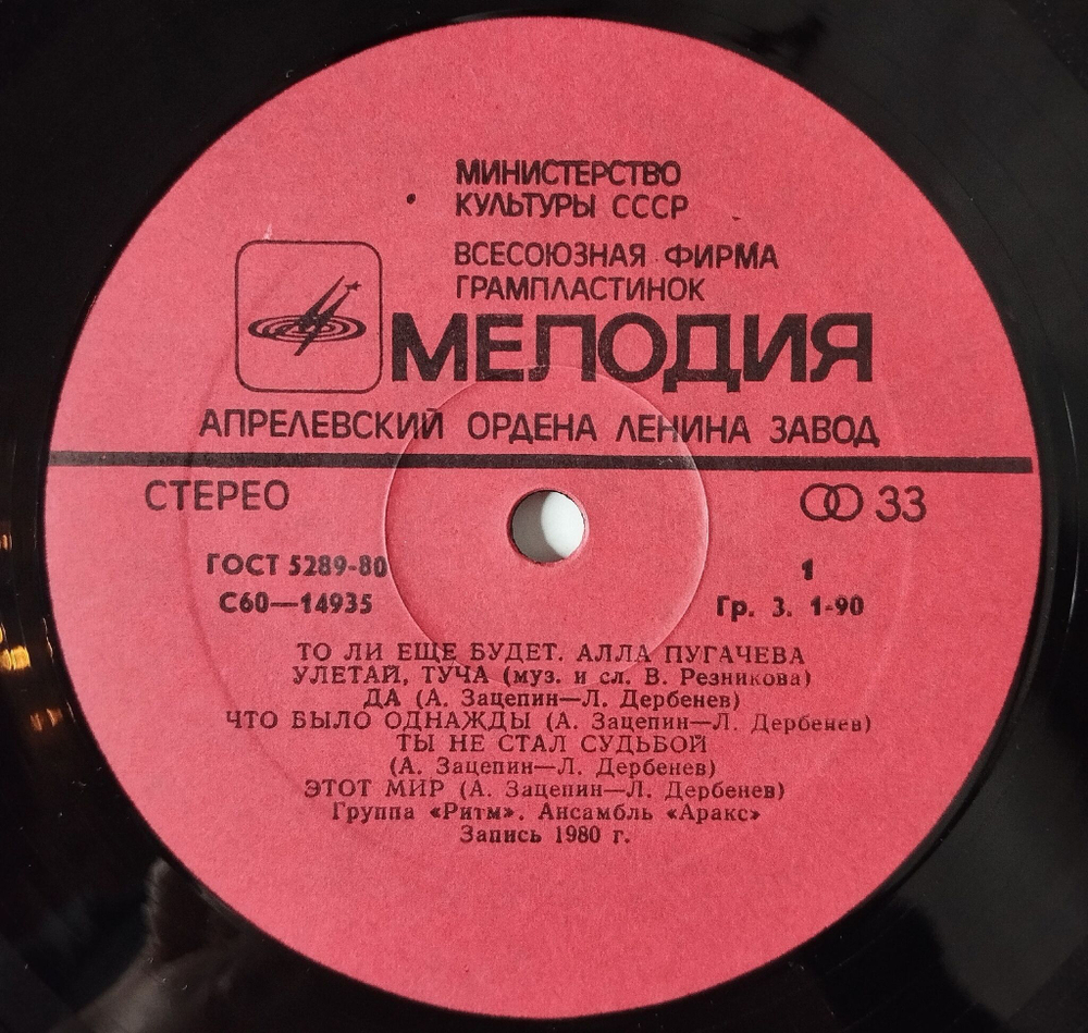 Винтажная виниловая пластинка LP Алла Пугачёва То Ли Ещё Будет (СССР 1980)