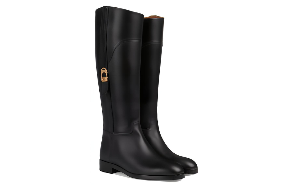 GUCCI Leather Knee high Boots Women"s Black