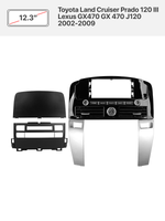 Переходная рамка 12.3" и комплект проводов для Toyota Land Cruiser Prado 120 III Lexus GX470 GX 470 J120 2002-2009