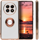 Стильный глянцевый чехол для REALME 13 PRO / 13 PRO PLUS с кольцом-подставкой и бархатной подкладкой