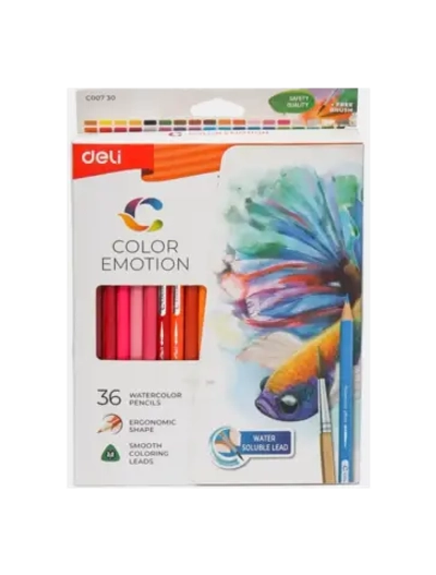 Карандаши акварельные художественные 36цв. Deli Color Emotion, липа EC00730