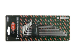 Набор ключей TORX Г-образных экстра длинных 7пр.(Т10,Т15,Т20,Т25,Т27,Т30,Т40) в пластиковом держателе RockForce##Rock FORCE RF-5071XL
