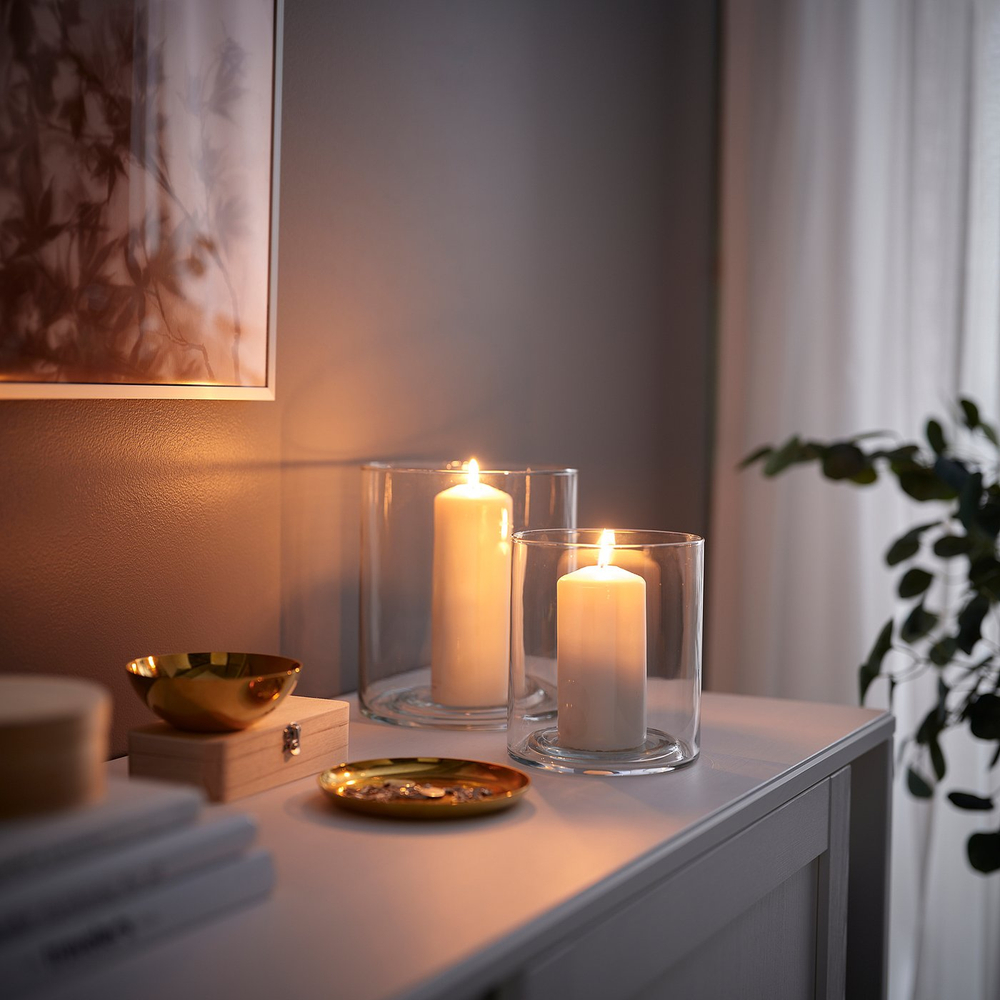 IKEA PILFINK  (ИКЕА ПИЛФИНК)  -  Подсвечники, 2 шт. - прозрачное стекло