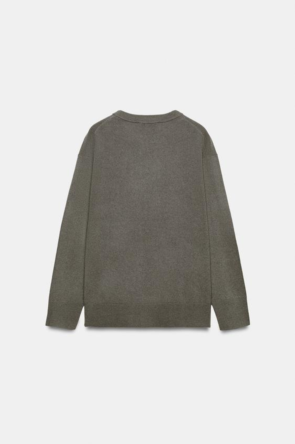 ZARA СВИТЕР ОВЕРСАЙЗ ИЗ 100% ШЕРСТИ, СЕРО-КОРИЧНЕВЫЙ
