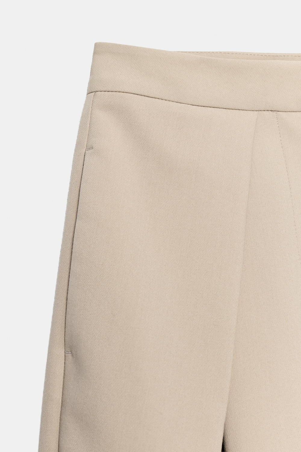 ZARA ШИРОКИЕ БРЮКИ СО СКЛАДКАМИ, ПЕСОЧНЫЙ