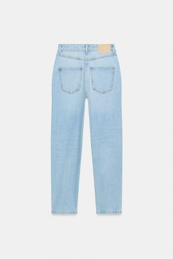 ZARA ДЖИНСЫ Z1975 MOM FIT С ВЫСОКОЙ ПОСАДКОЙ, ГОЛУБОЙ