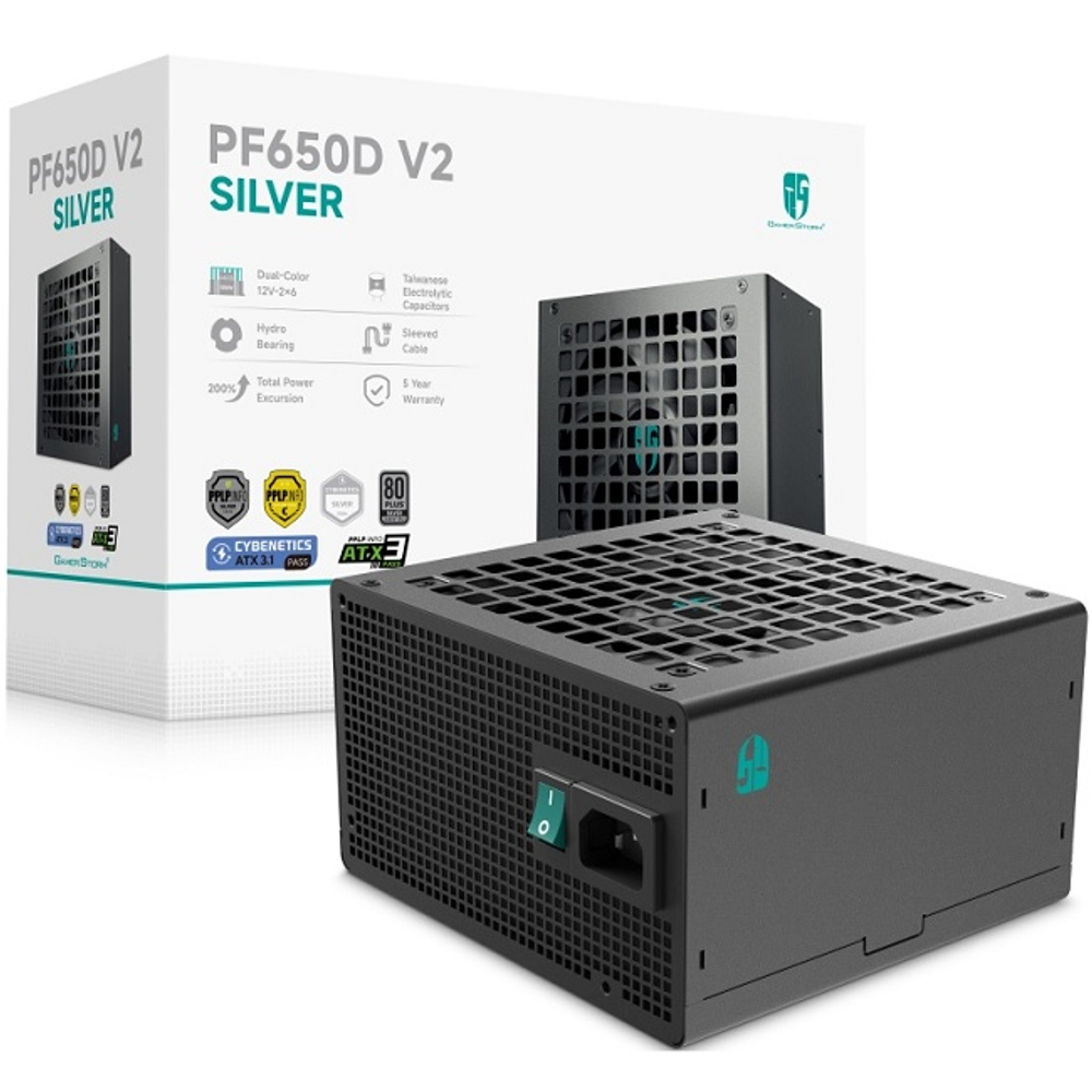 Блок питания DeepCool 650W GAMERSTORM PF650D V2 SILVER, 120 мм, 80 PLUS Silver (PF650D-HF0B-WGEU-V2)