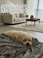 Плед для животных серые лапки 60*70 см