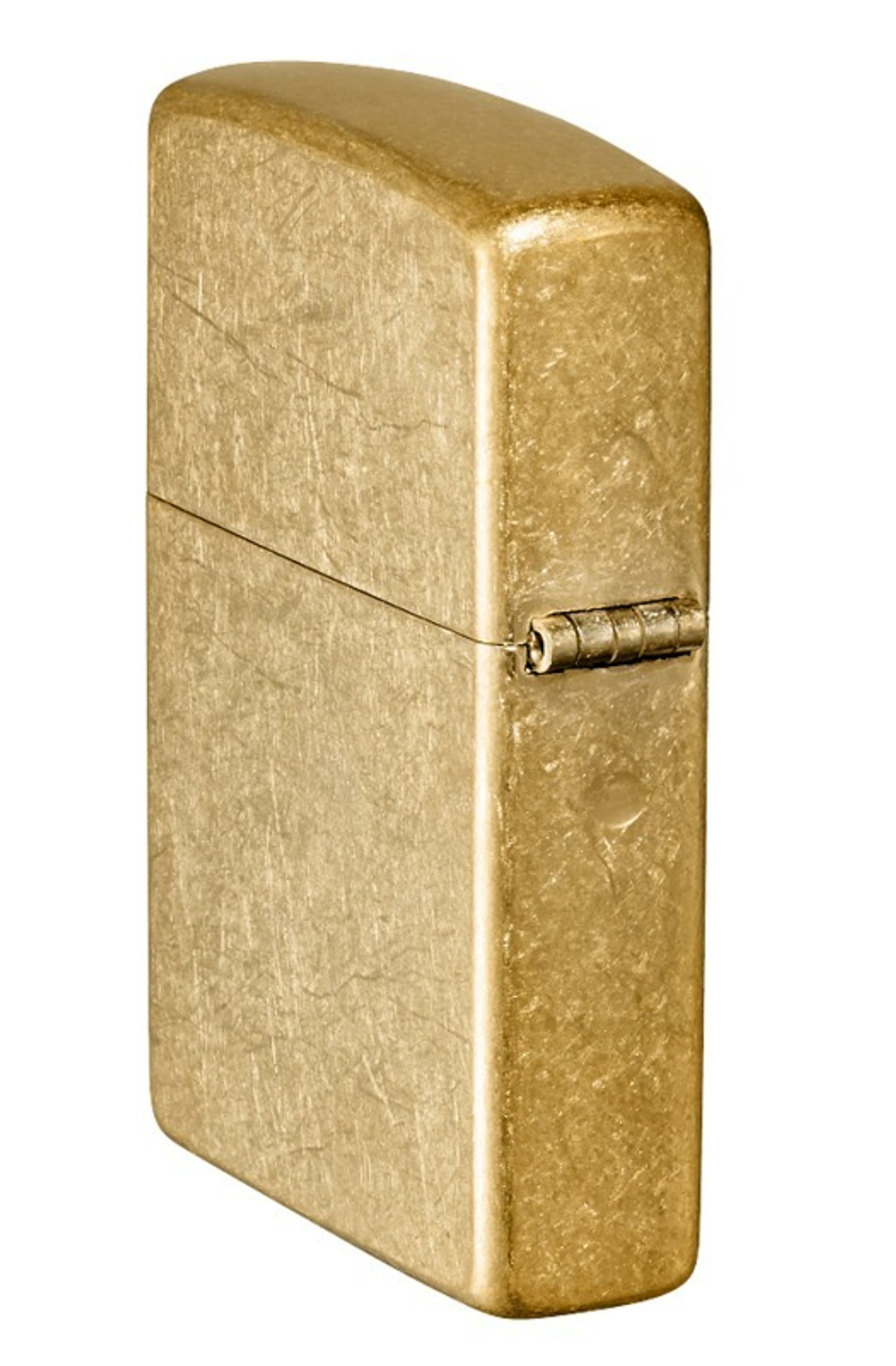 Зажигалка Zippo Classic с покрытием Tumbled Brass, латунь/сталь, золотистая, матовая, 38x13x57 мм