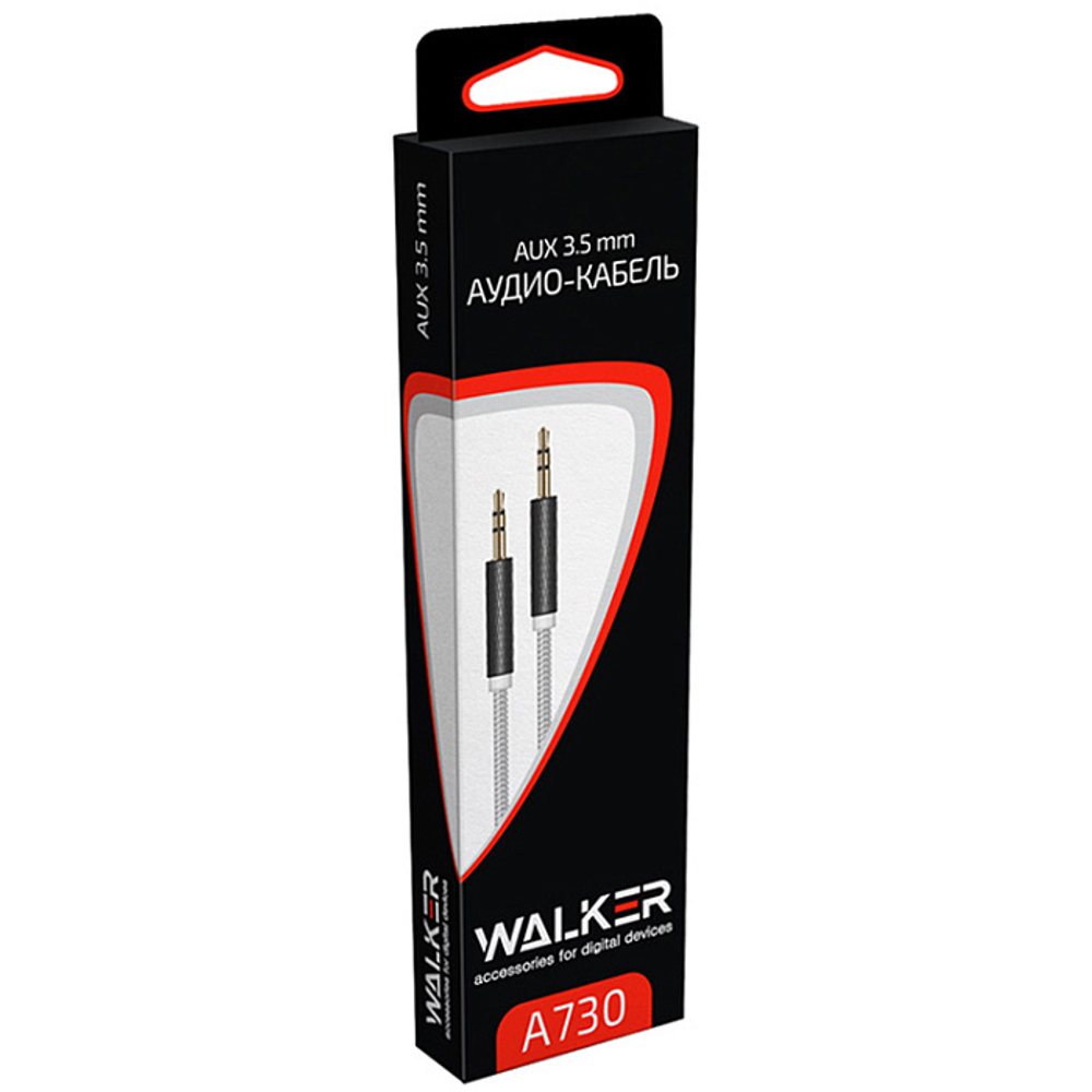 Кабель 3.5 Jack (M) - 3.5 Jack (M) WALKER WCA-730 1m металлический