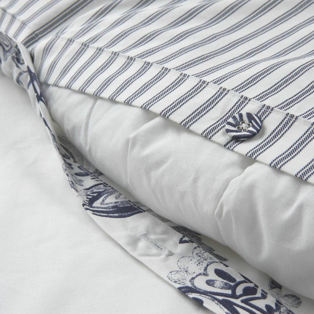 Комплект постельного белья IKEA JUNIMAGNOLIA (ЮНИМАГНОЛИЯ ), Двуспальный, Белый с рисунком, 240x220, 50x80 см
