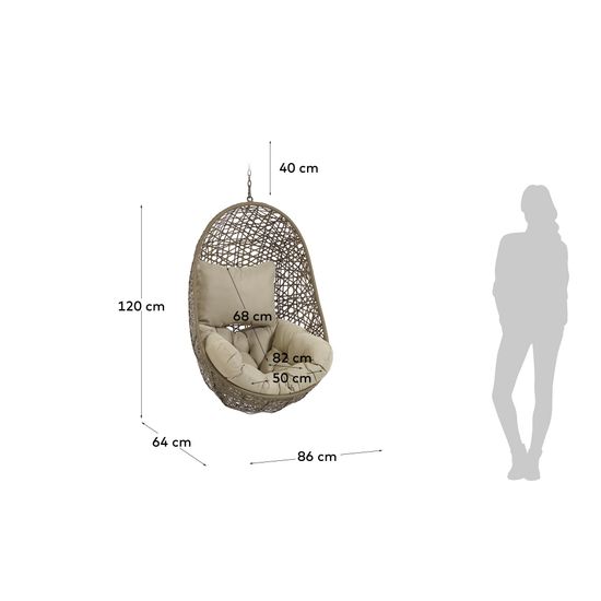 Подвесное кресло Florina La Forma Испания цвет темно-серый/коричневый