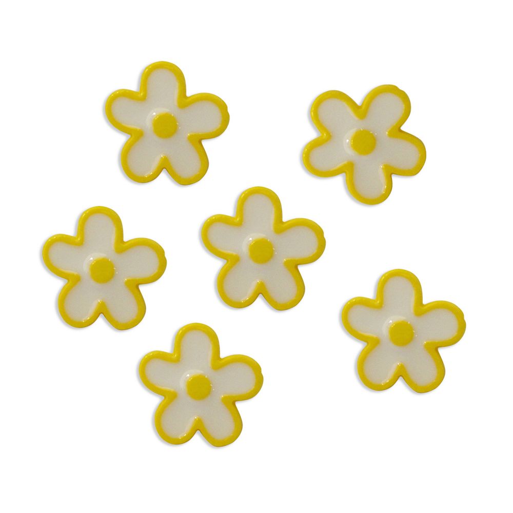 Пуговицы детские Цветы (IA041-W2) 24L/1, 6 шт, (D11 желтый), Magic Buttons