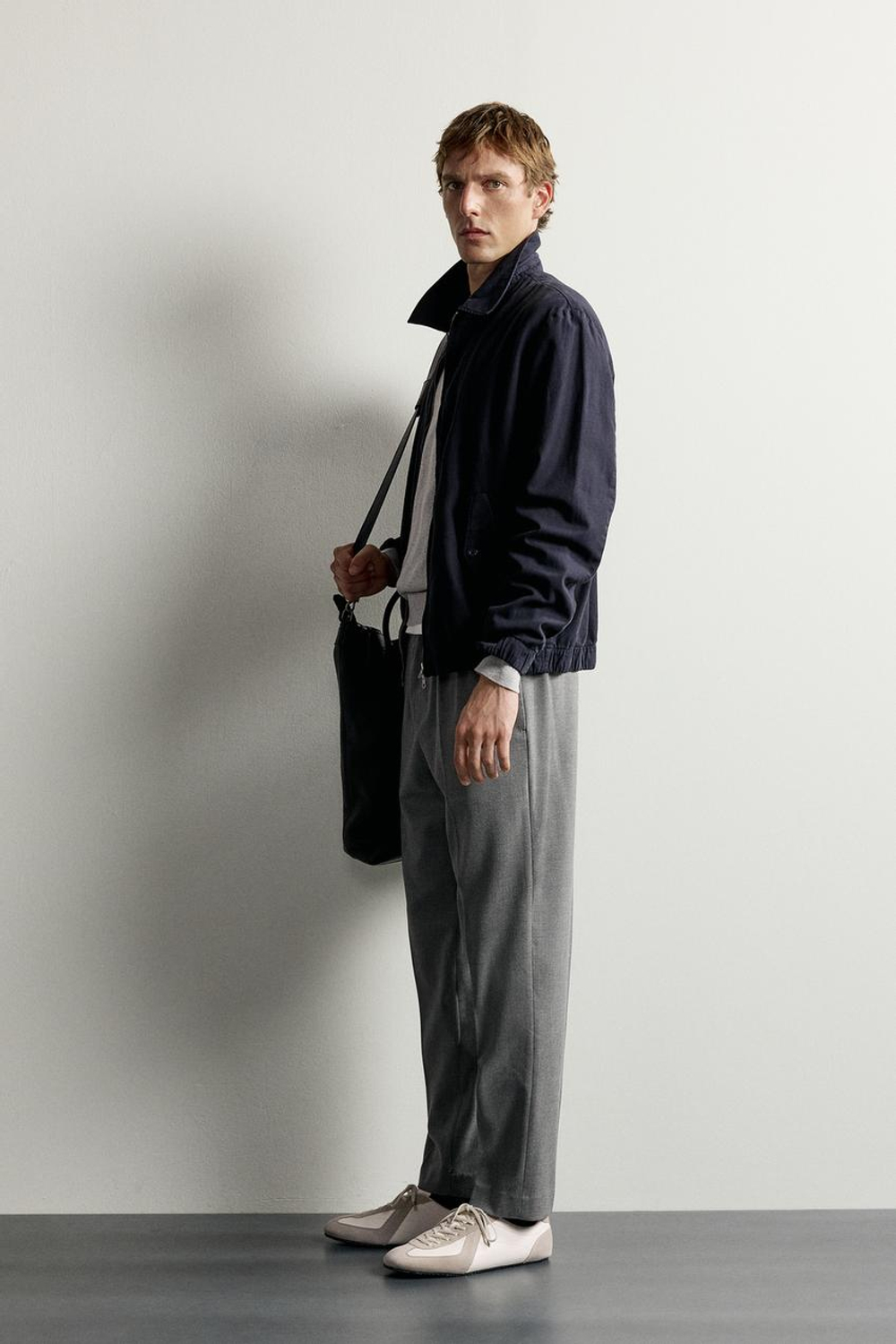ZARA БРЮКИ-ДЖОГГЕРЫ КОМФОРТНОЙ ПОСАДКИ, СЕРЫЙ МЕЛАНЖ