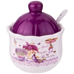 САХАРНИЦА С ЛОЖКОЙ AGNESS "ЛАВАНДОВАЯ ВЕСНА" 10*11,5 СМ 240 МЛ (КОР=36ШТ.)