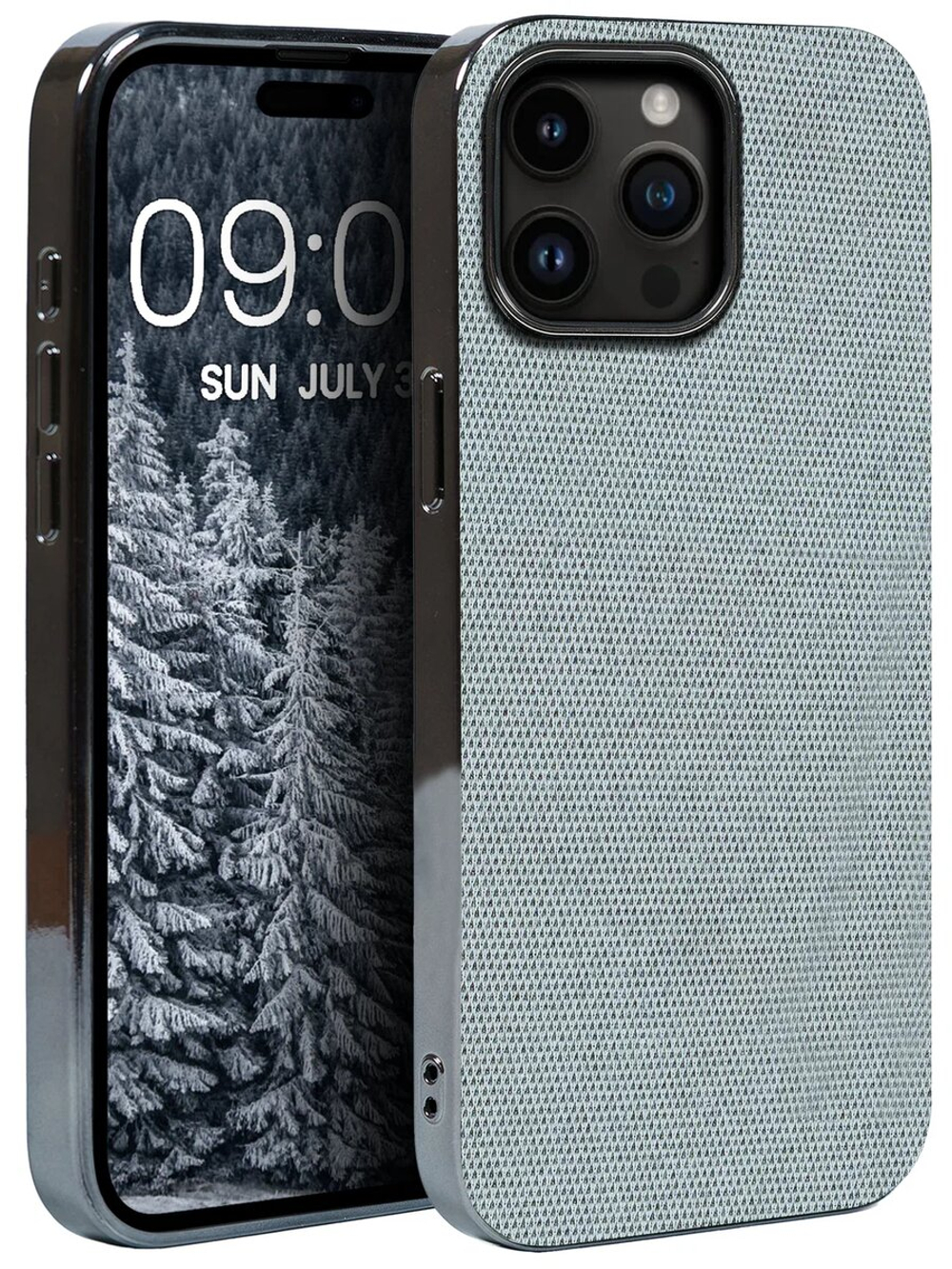 Дизайнерский чехол для IPHONE 14 PRO MAX с мягкой тканевой поверхностью