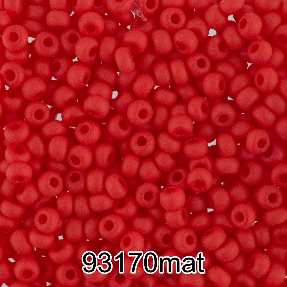 Бисер Preciosa 10/0 (2.3 мм), 500 г, 93170 mat (Ф646) красный мат.