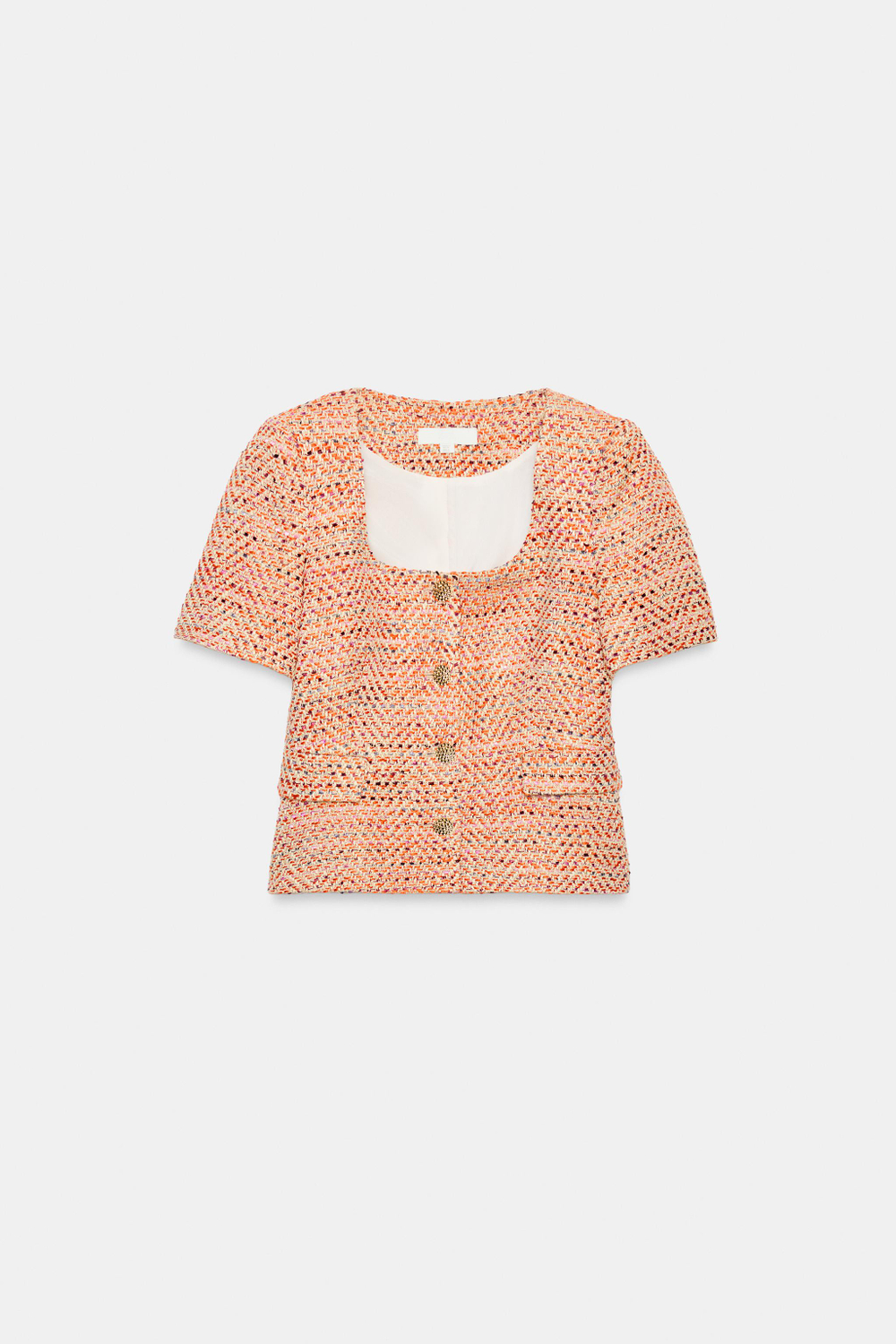БЛЕЙЗЕР С КРУГЛЫМ ВЫРЕЗОМ И КОРОТКИМИ РУКАВАМИ — ZARA